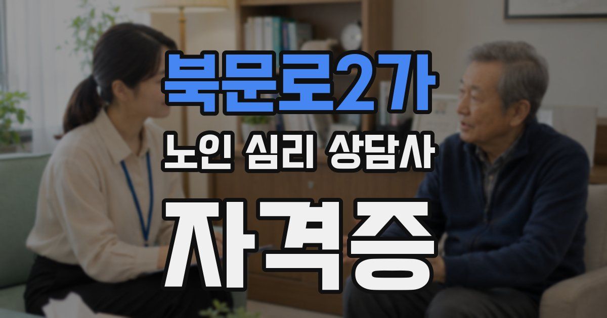 북문로2가 노인 심리 상담사 자격증