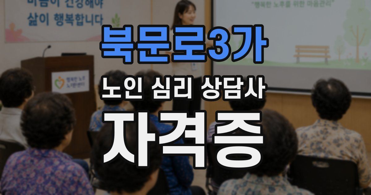 북문로3가 노인 심리 상담사 자격증