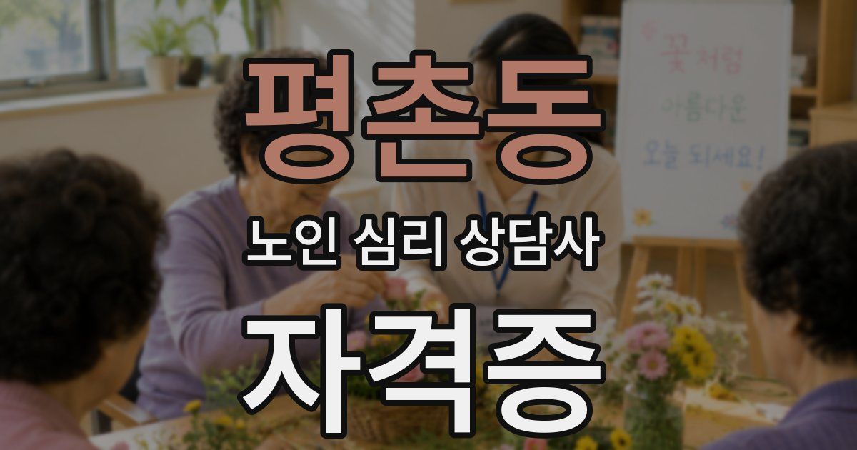 평촌동 노인 심리 상담사 자격증
