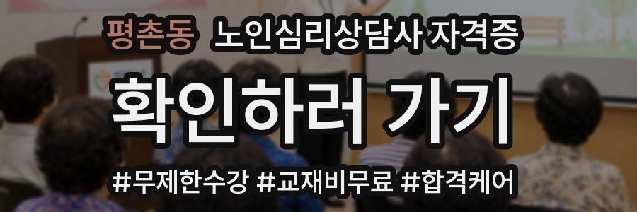 평촌동 노인 심리 상담사 자격증