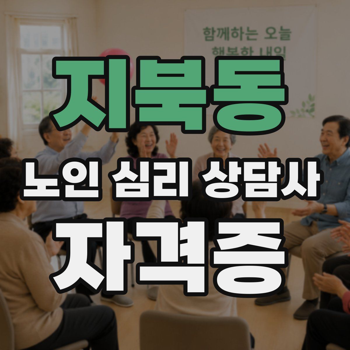 지북동 노인 심리 상담사 자격증