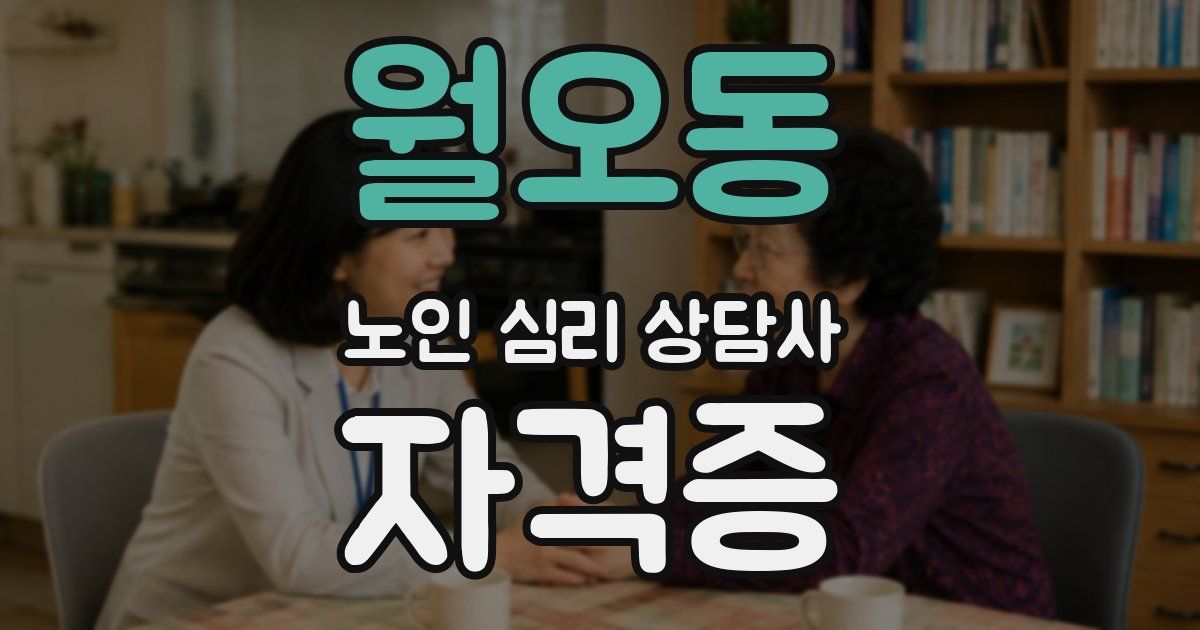 월오동 노인 심리 상담사 자격증