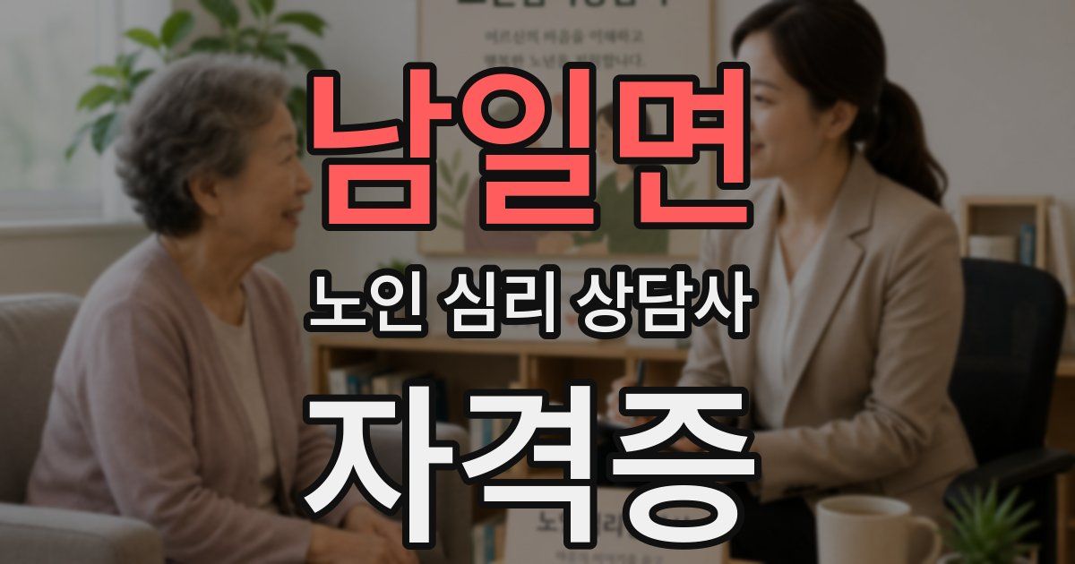 남일면 노인 심리 상담사 자격증