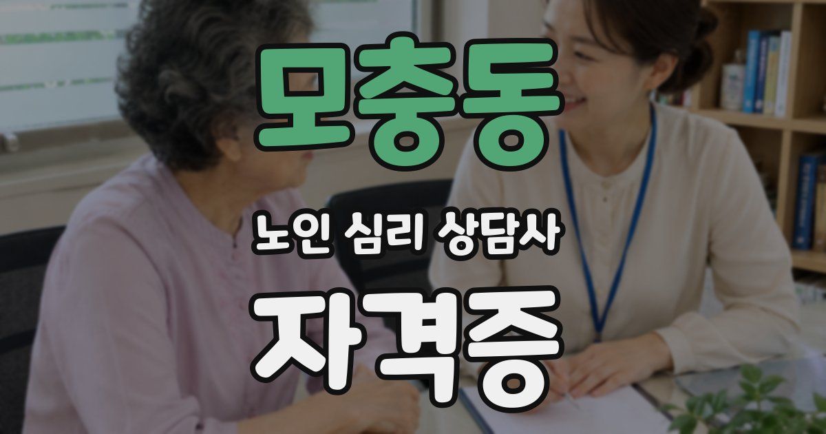 모충동 노인 심리 상담사 자격증