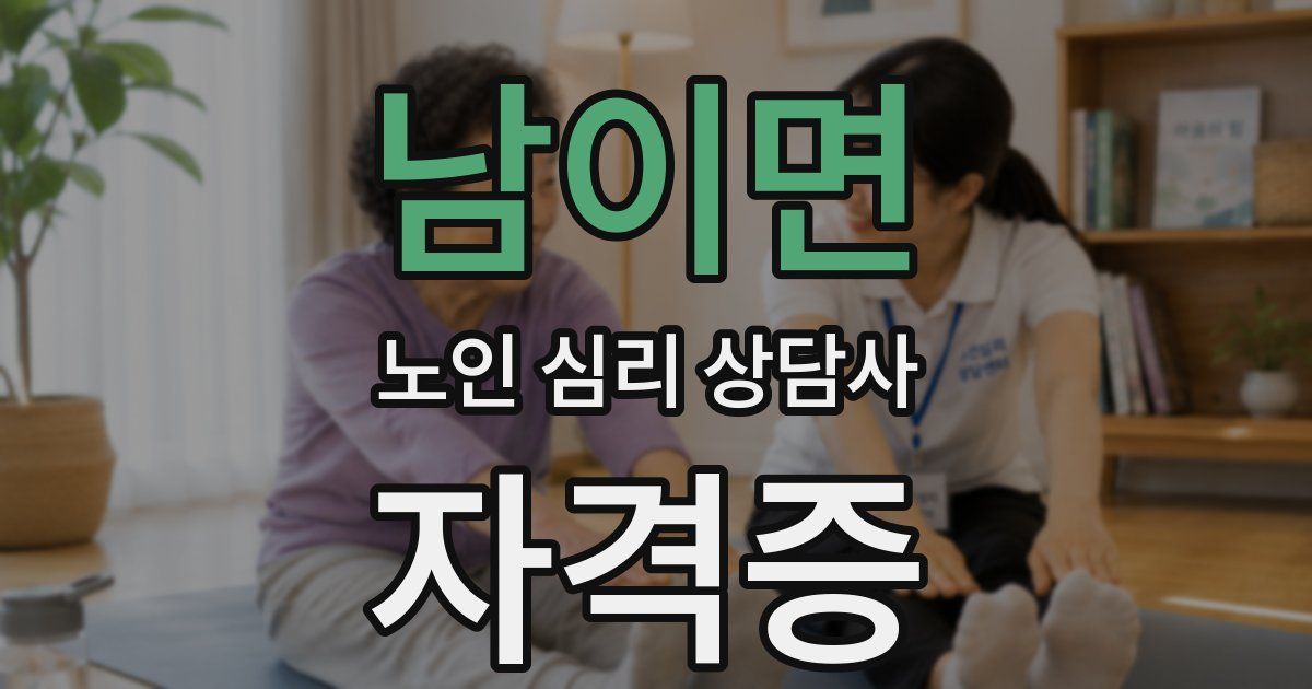 남이면 노인 심리 상담사 자격증