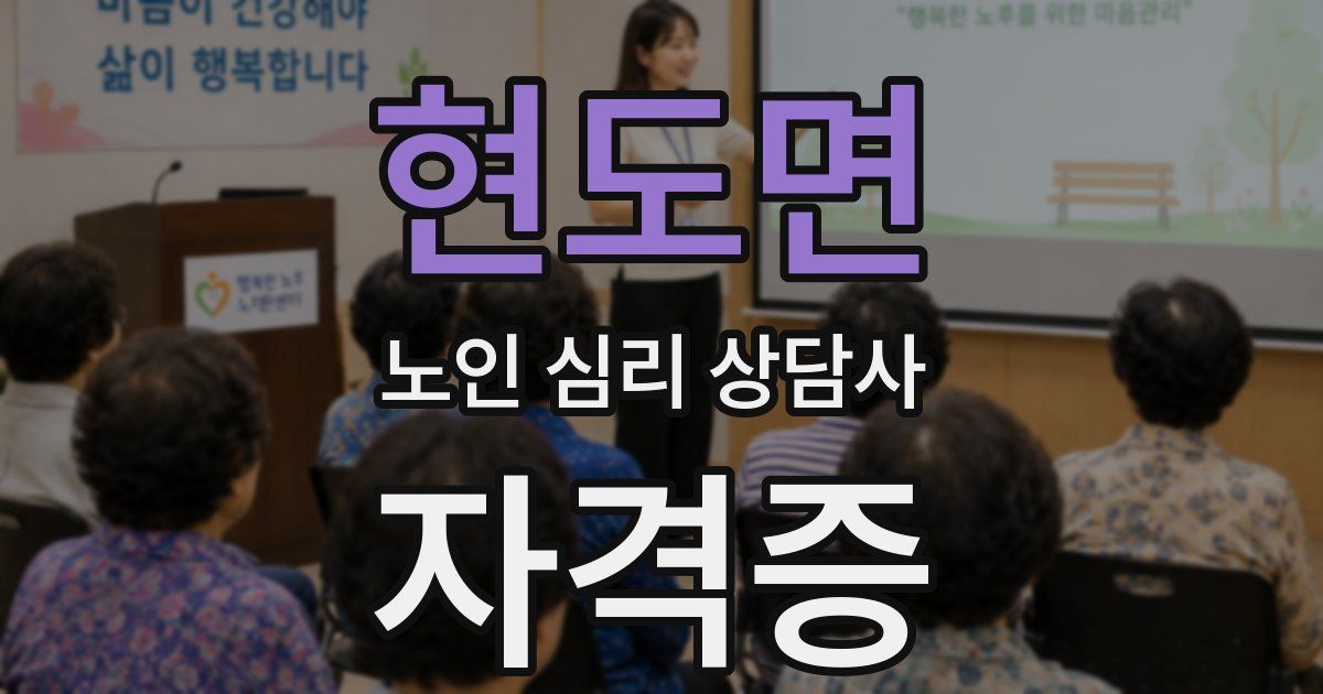 현도면 노인 심리 상담사 자격증