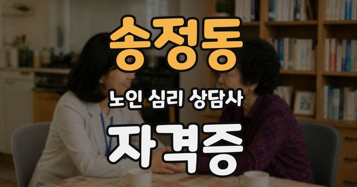 송정동 노인 심리 상담사 자격증
