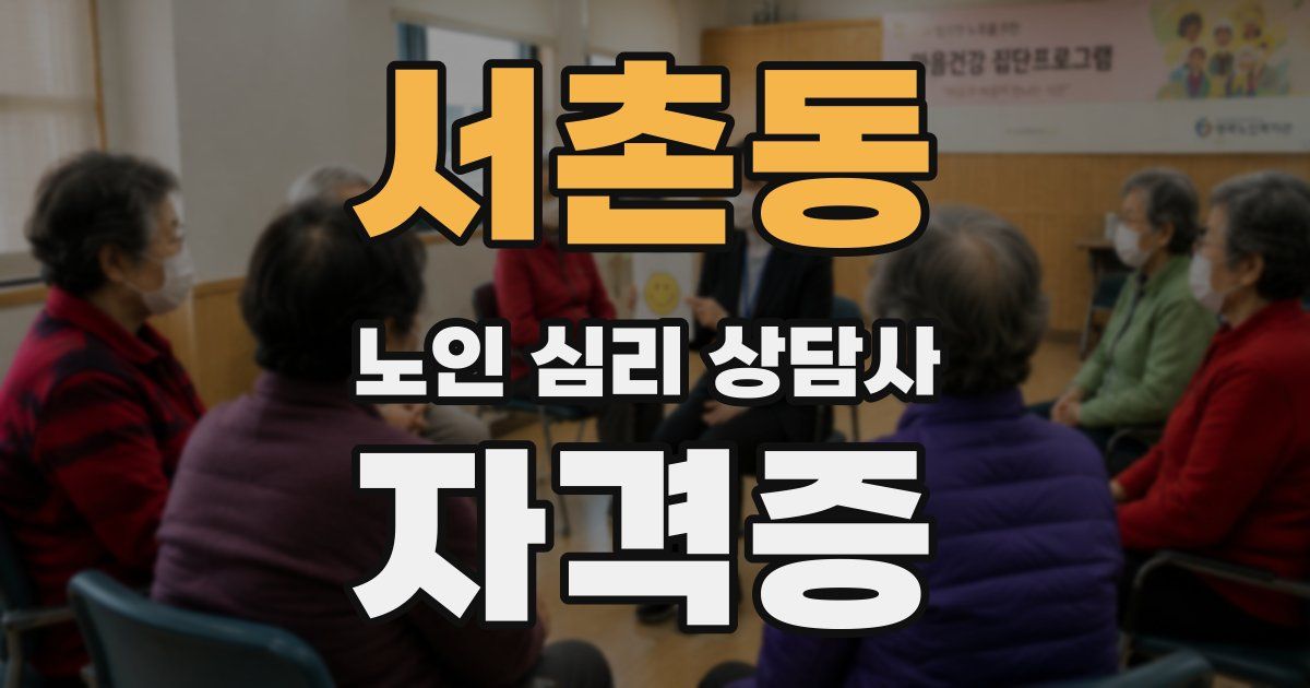 서촌동 노인 심리 상담사 자격증