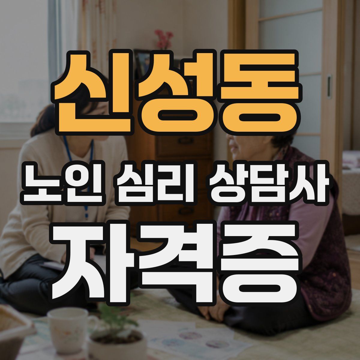 신성동 노인 심리 상담사 자격증