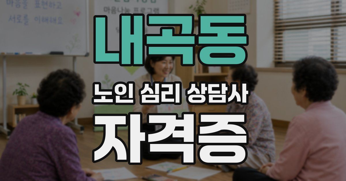 내곡동 노인 심리 상담사 자격증