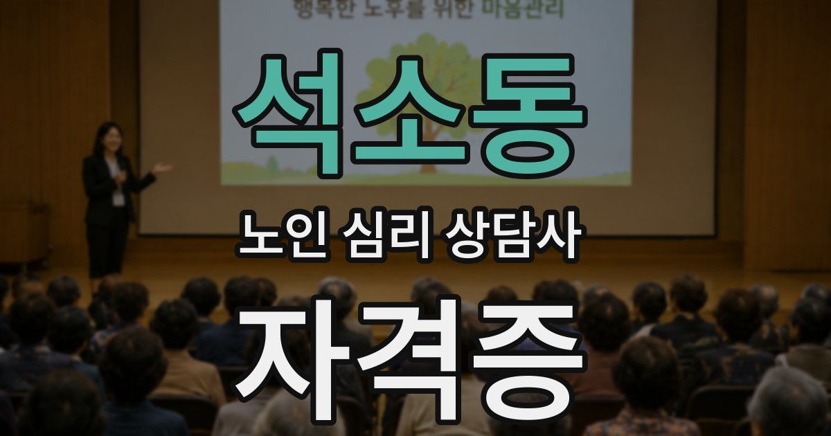 석소동 노인 심리 상담사 자격증