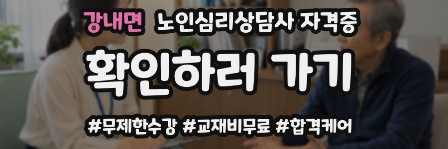 강내면 노인 심리 상담사 자격증
