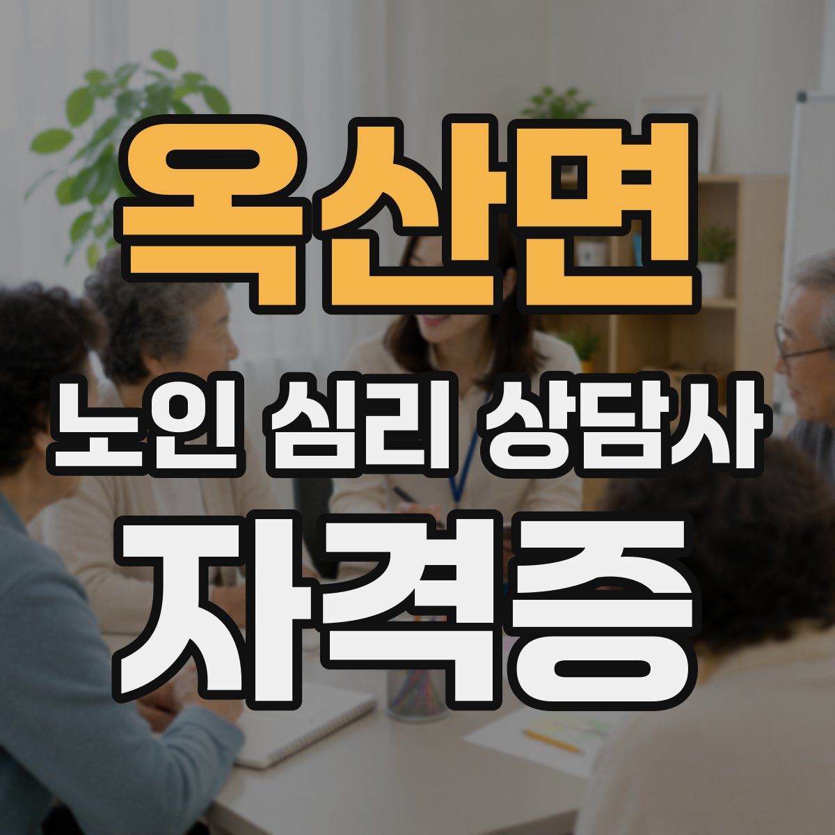 옥산면 노인 심리 상담사 자격증