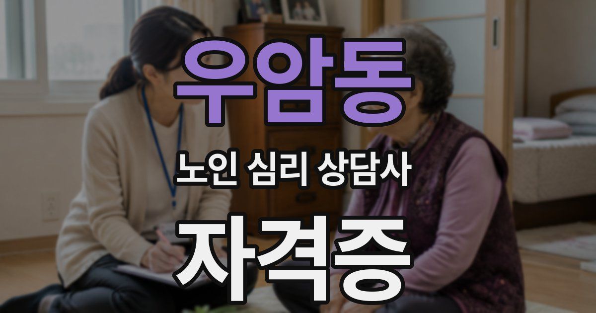 우암동 노인 심리 상담사 자격증