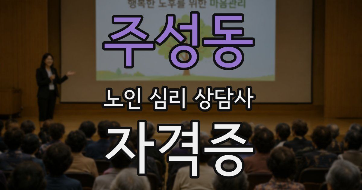 주성동 노인 심리 상담사 자격증