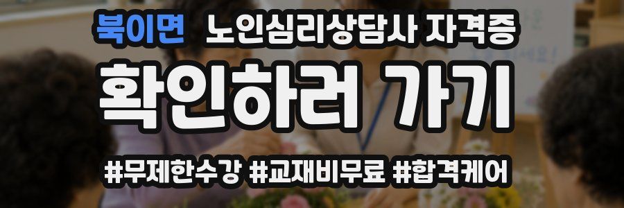 북이면 노인 심리 상담사 자격증