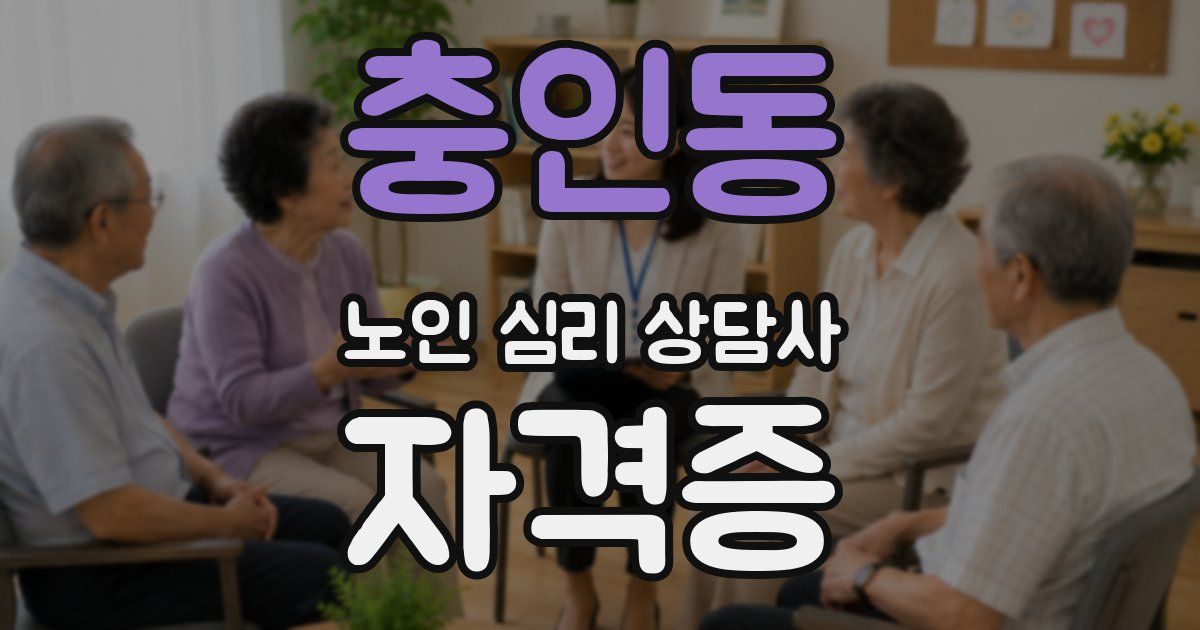 충인동 노인 심리 상담사 자격증