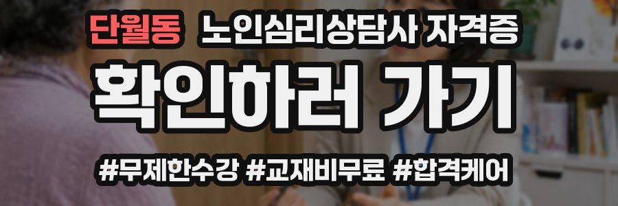 단월동 노인 심리 상담사 자격증