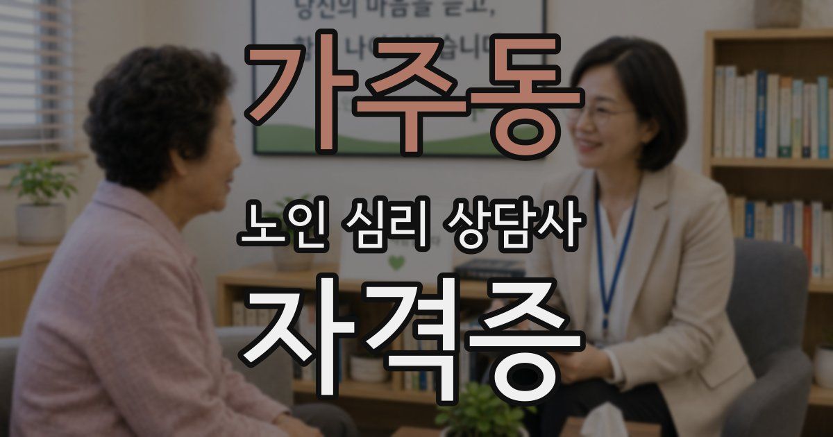 가주동 노인 심리 상담사 자격증