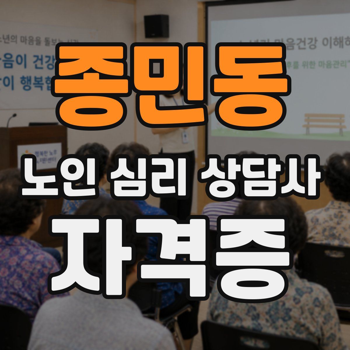 종민동 노인 심리 상담사 자격증