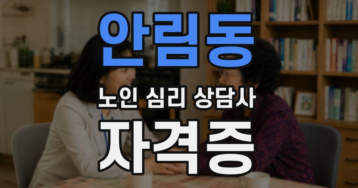안림동 노인 심리 상담사 자격증