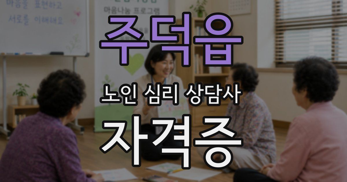 주덕읍 노인 심리 상담사 자격증
