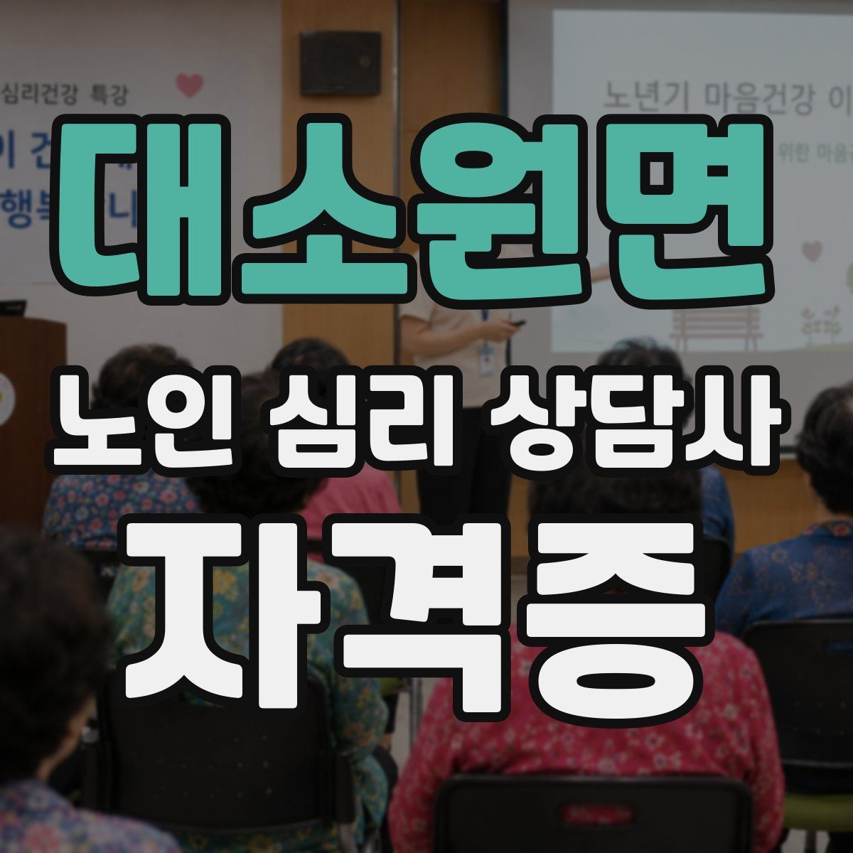대소원면 노인 심리 상담사 자격증