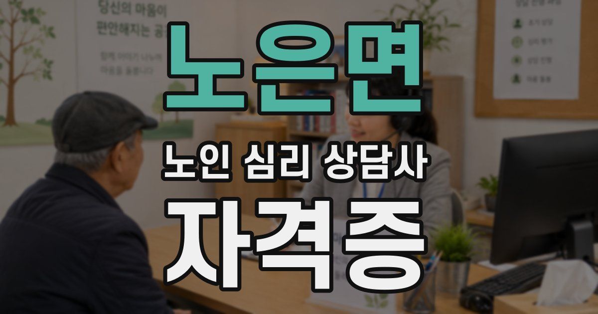 노은면 노인 심리 상담사 자격증