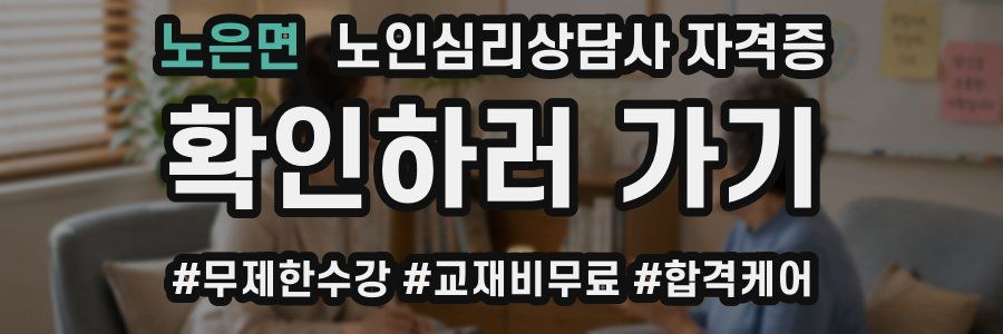 노은면 노인 심리 상담사 자격증