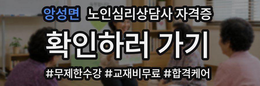 앙성면 노인 심리 상담사 자격증