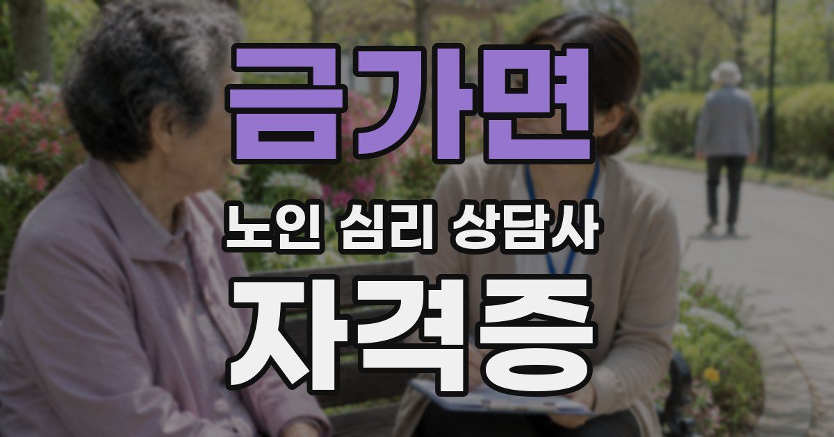 금가면 노인 심리 상담사 자격증