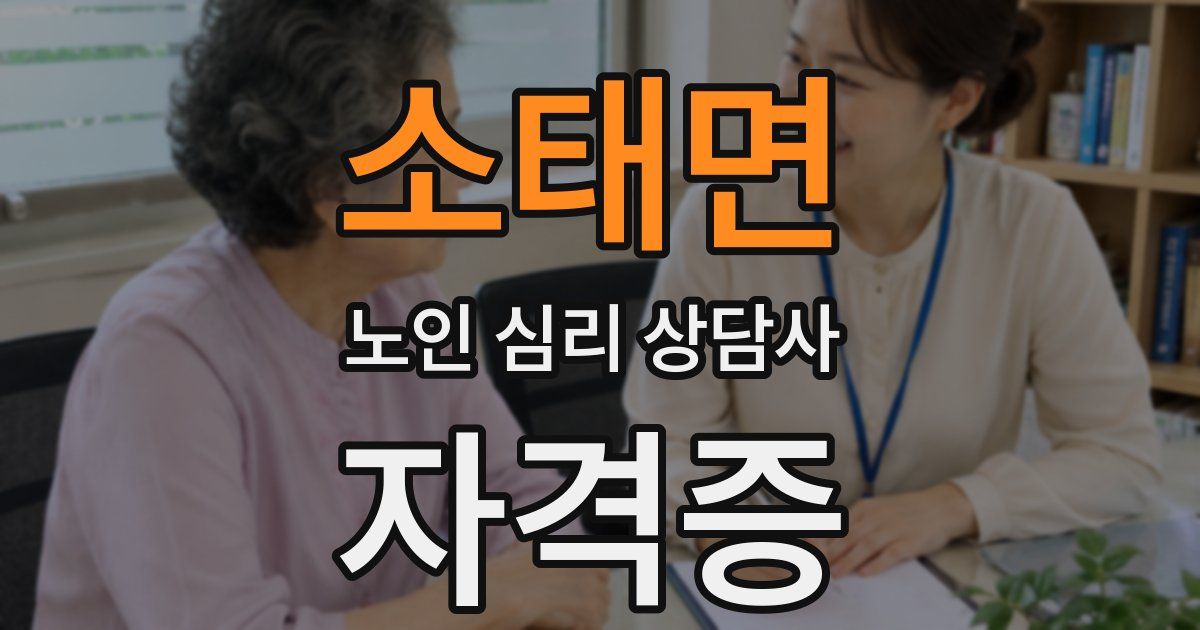 소태면 노인 심리 상담사 자격증
