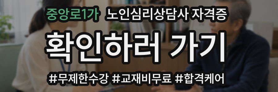 중앙로1가 노인 심리 상담사 자격증