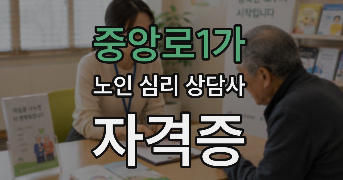 중앙로1가 노인 심리 상담사 자격증