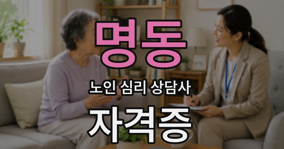 명동 노인 심리 상담사 자격증