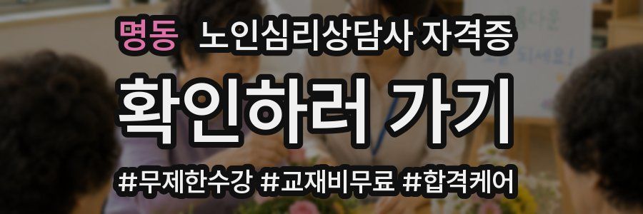 명동 노인 심리 상담사 자격증