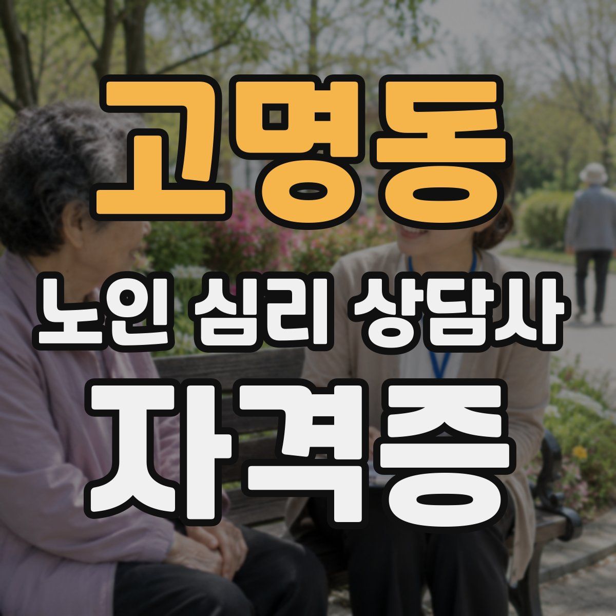 고명동 노인 심리 상담사 자격증