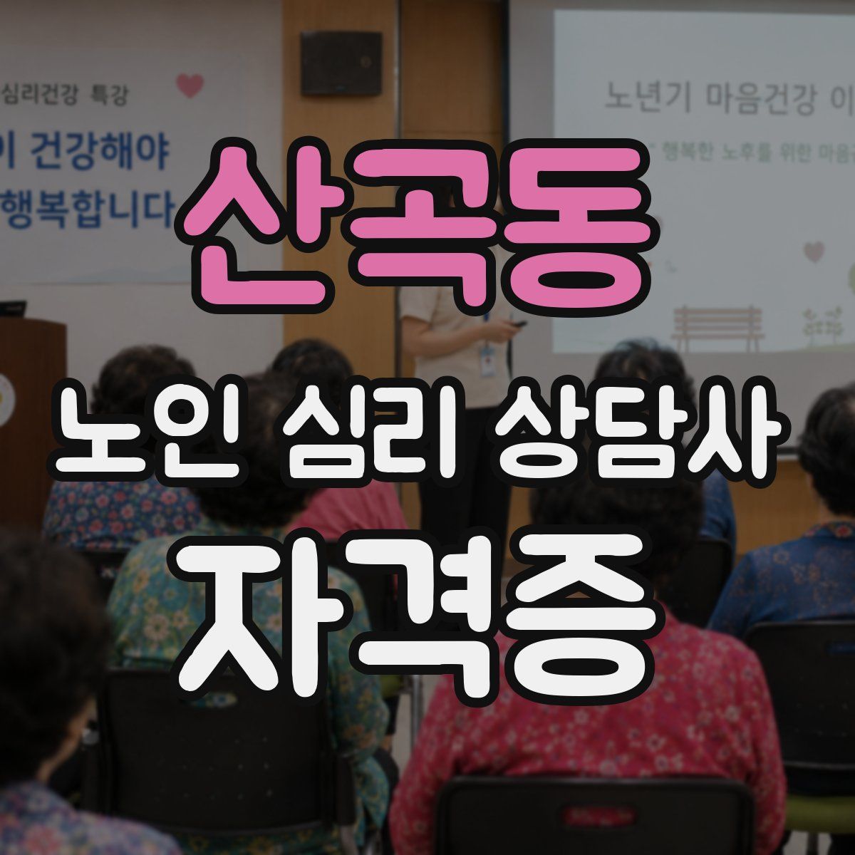 산곡동 노인 심리 상담사 자격증