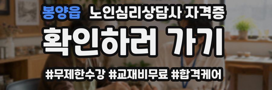 봉양읍 노인 심리 상담사 자격증