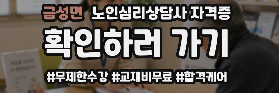금성면 노인 심리 상담사 자격증
