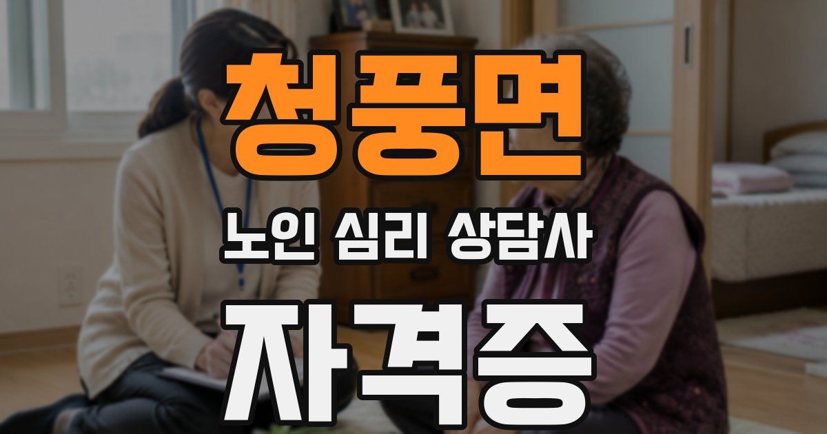 청풍면 노인 심리 상담사 자격증