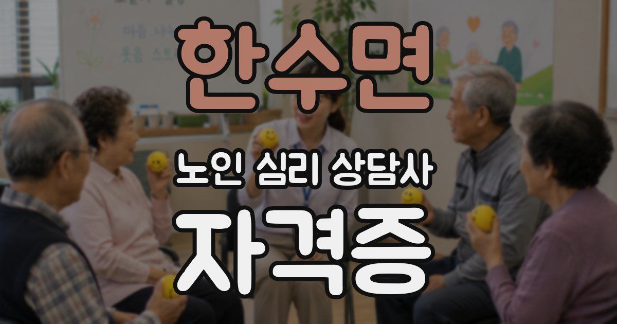 한수면 노인 심리 상담사 자격증