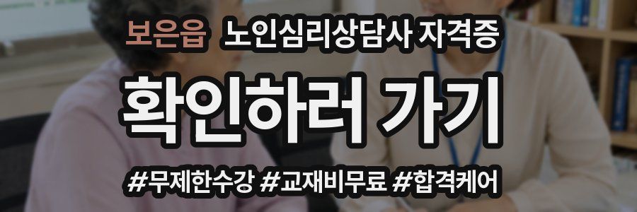 보은읍 노인 심리 상담사 자격증