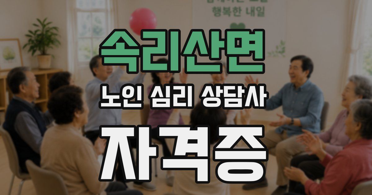 속리산면 노인 심리 상담사 자격증