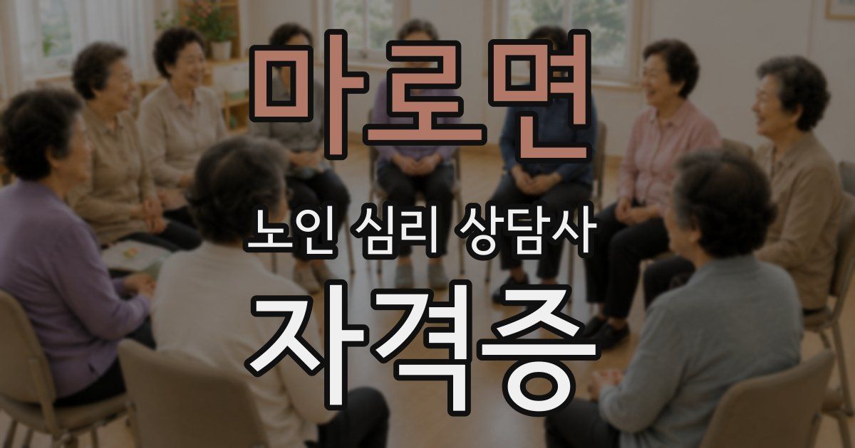 마로면 노인 심리 상담사 자격증