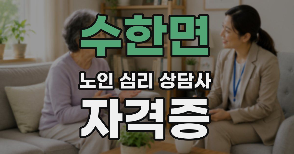 수한면 노인 심리 상담사 자격증