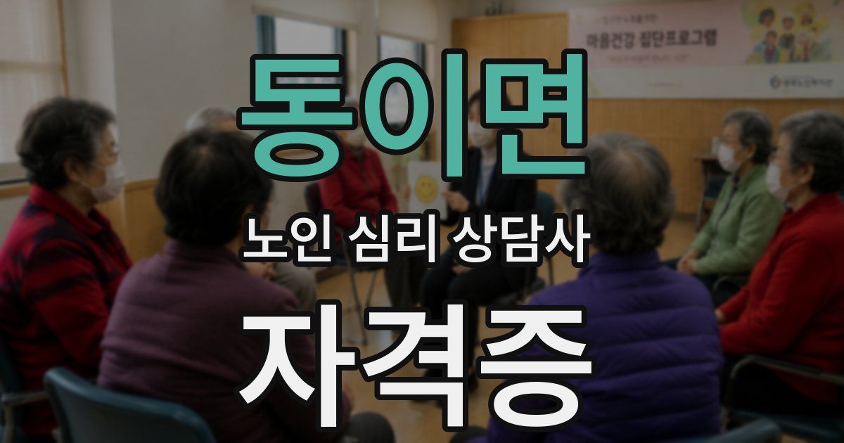 동이면 노인 심리 상담사 자격증