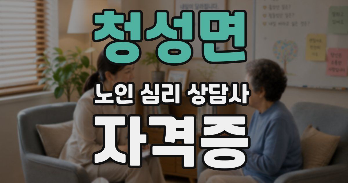 청성면 노인 심리 상담사 자격증