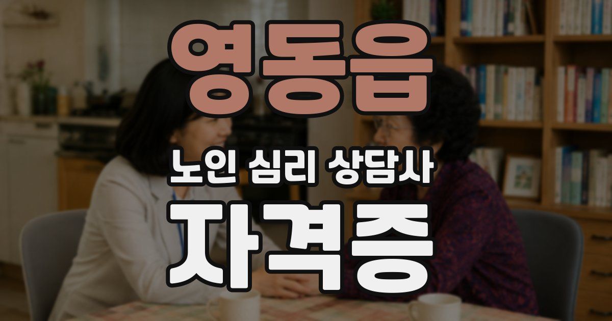 영동읍 노인 심리 상담사 자격증
