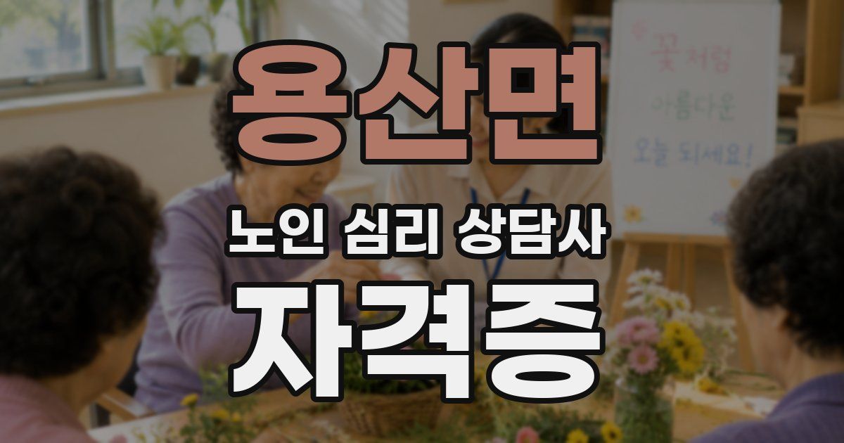 용산면 노인 심리 상담사 자격증